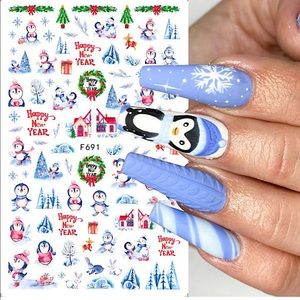 💌 BO/GO$6 Christmas Penguins Nail Stickers